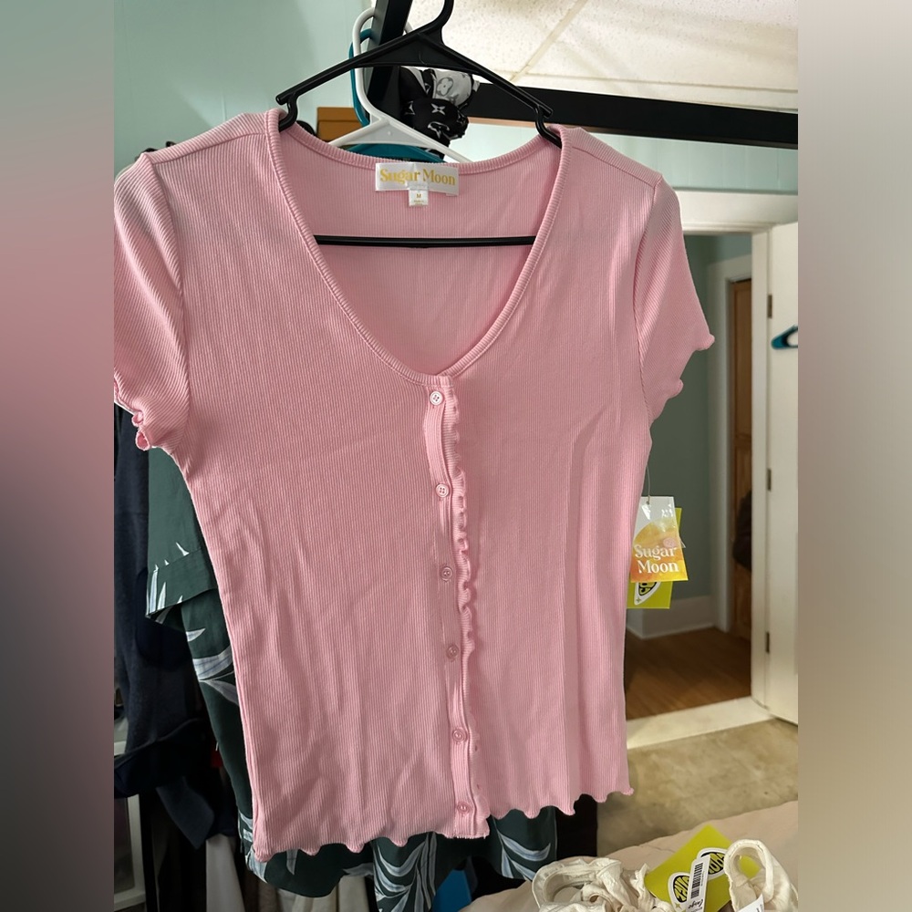 Baby pink baby doll shirt